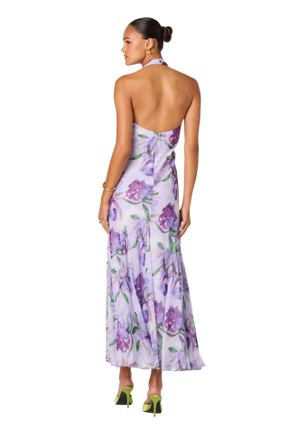 Yasmeen Floral Halter Godet Maxi Dress