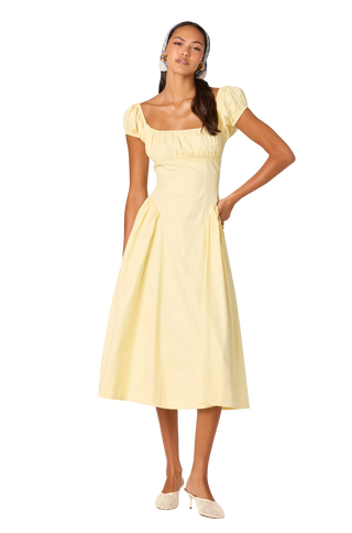 Adilene Cotton Milkmaid Midi Dress