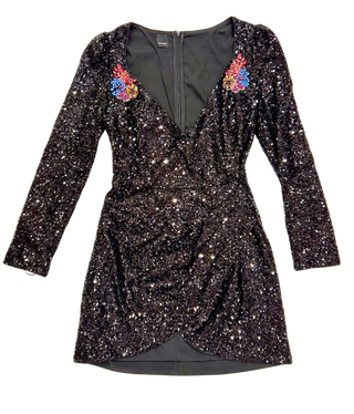 NWT PINKO Lumeggiare Long Sleeve Mini Dress - Size 44