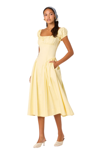 Adilene Cotton Milkmaid Midi Dress