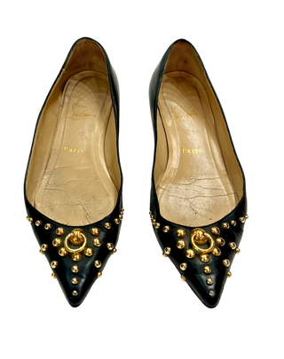 vintage Christian Louboutin studded leather flats