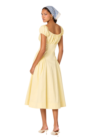 Adilene Cotton Milkmaid Midi Dress