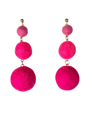 Minimalist Ombré Felt Ball Earrings