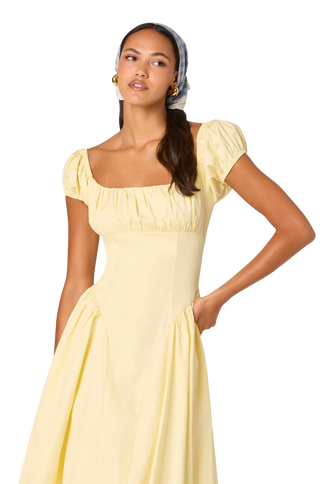 Adilene Cotton Milkmaid Midi Dress