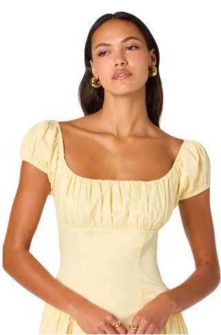 Adilene Cotton Milkmaid Midi Dress