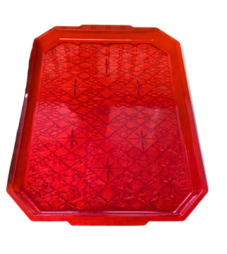 Vintage Berman Industries Red Plastic Serving Tray