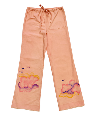 One-Of-A-Kind Peach Pink Sunset 2 Piece Halter & Pants Set - Size S/M