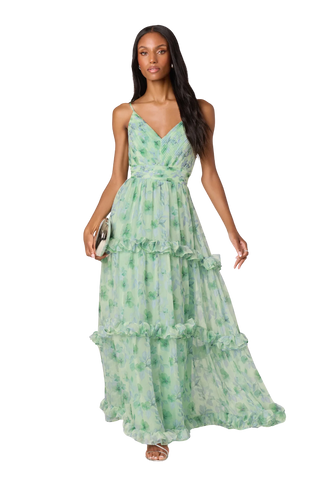 Ayanna Floral Pleated Tiered Maxi Dress