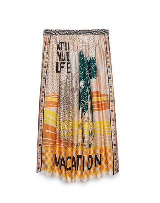 Elizabeth Vacation Printed Midi Skirt