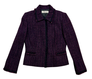 Vintage Tahari Purple Tweed Jacket - Size 8