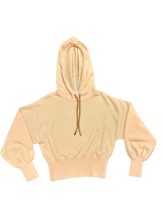 Hilary Rhinestone Drawstring Cashmere Hoodie - Light Pink