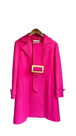 Vintage Pink Moschino Couture Belted Trench - Size 6