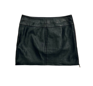 Vintage Black Leather Mini Skirt - Size 6