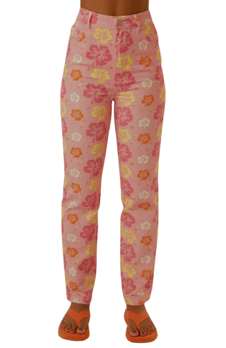 Peppermayo Electric Avenue Hawaiian Floral Pants: Size 6