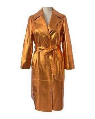 Metallic Cognac Trench Coat -