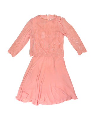 Vintage Pink Beaded Vintage Andie Walsh Dress - Size Medium