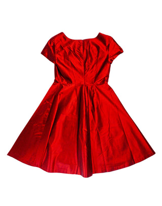 Vintage Ruby Red Cocktail Dress - Size Large