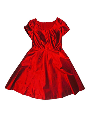 Vintage Ruby Red Cocktail Dress - Size Large