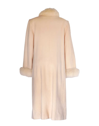 Vintage Marvin Richards White Fox Fur Lambswool Coat - Size Medium