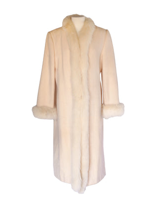 Vintage Marvin Richards White Fox Fur Lambswool Coat - Size Medium