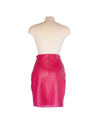 Vintage Pink Leather Skirt - Size 10