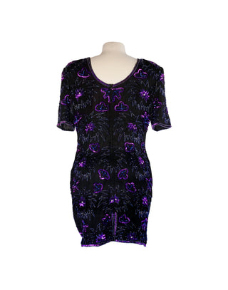 Vintage Royal Feelings Sequin Beaded Dress - Size Large