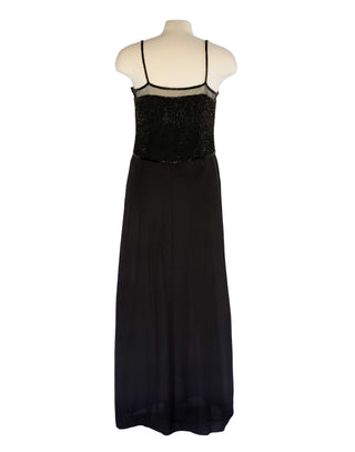 Vintage Lawrence Kazar Beaded Spaghetti Strap Dress - Size Large
