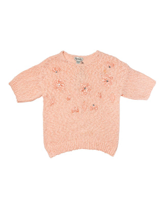 80's Vintage Pink Appliqué Sweater