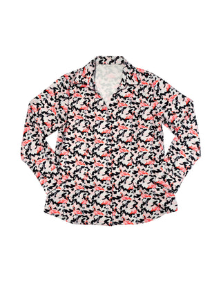 Flamingo and Animal Print Blouse - Medium
