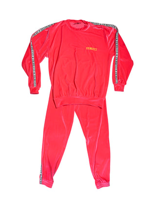 Fiorucci Hot Pink Velvet Tracksuit - Size XS