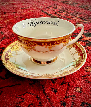 Miss Havisham's "Hysterical" teacup and saucer set
