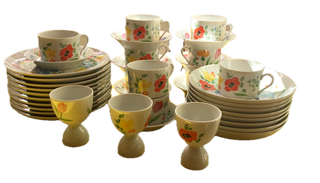 Vintage 1970's Floral Dish Set (39 pcs)