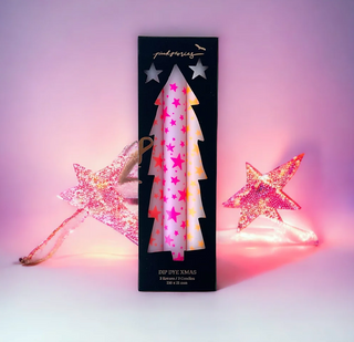 Set of 3 Dip Dye Candles: X-Mas Stars