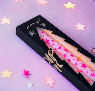 Set of 3 Dip Dye Candles: X-Mas Stars