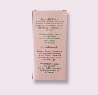 Dip Dye Glitter Candle Pillar: Mint