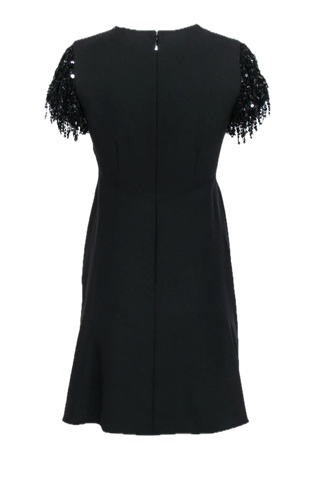 Kate Spade NWT black swing dress with sequin fringe