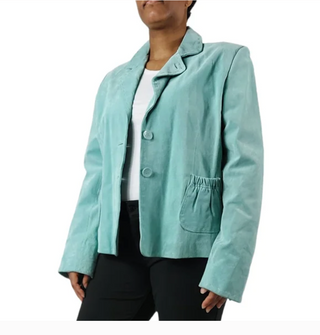 Wilson's Leather light blue suede jacket