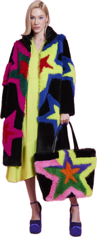 Handmade Bamboo Faux Fur Star Coat - Size L/XL
