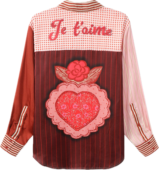 Isabel Red Aura Printed Shirt