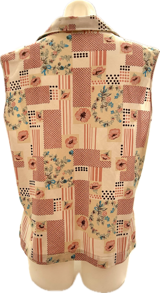 1960's Pink Patchwork Patterned Vest - Size Large