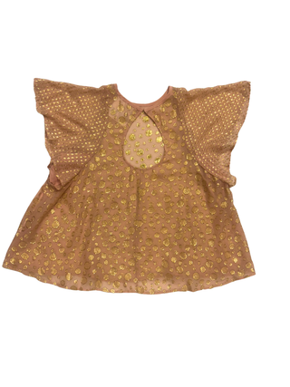 Vintage 8pm gold and pink blouse - Small