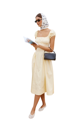 Adilene Cotton Milkmaid Midi Dress