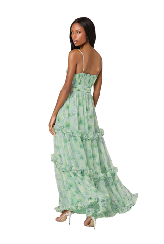 Ayanna Floral Pleated Tiered Maxi Dress