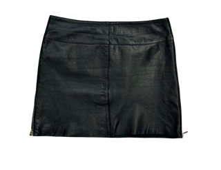 Vintage Black Leather Mini Skirt - Size 6