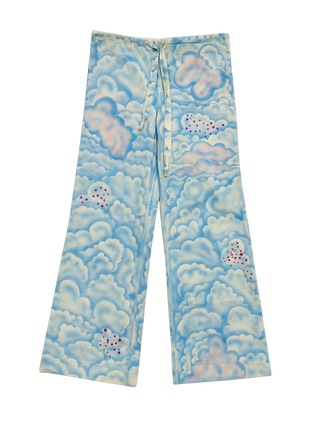 One-Of-A-Kind Blue Clouds 2 Piece Halter & Pants Set - Size S/M