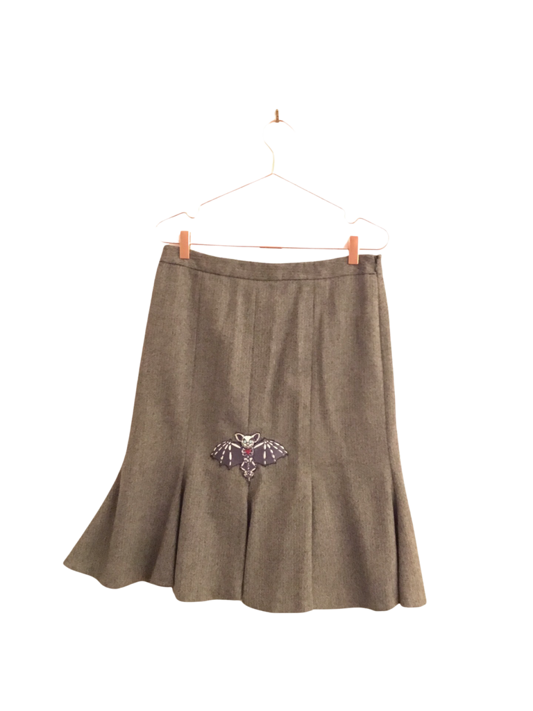 ONE OF A KIND - Herringbone Bat Skirt - Size 10