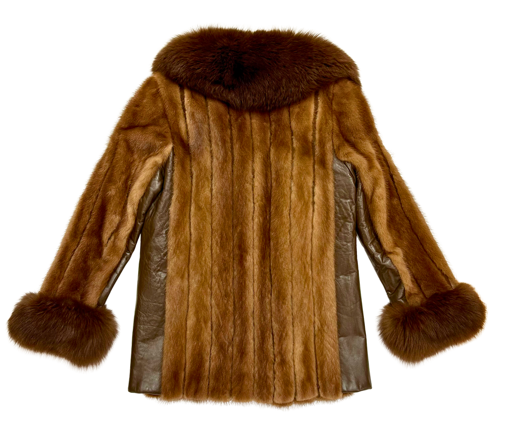 1980's Antonovich Fur & Leather Coat - Size Small