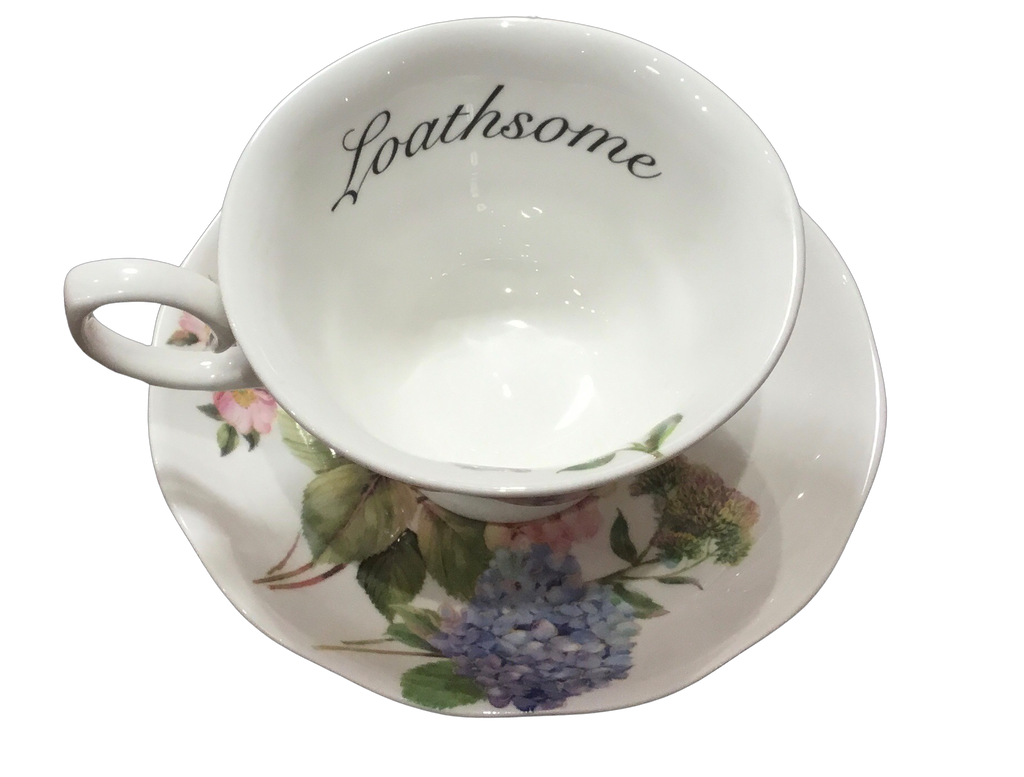 Miss Havisham "Loathsome" Tea Cup and Saucer Set