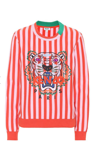 Vintage Kenzo Tiger Logo cotton sweatshirt - Small