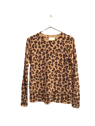 Cynthia Rowley 2-Ply Cashmere Leopard Sweater: Size Small